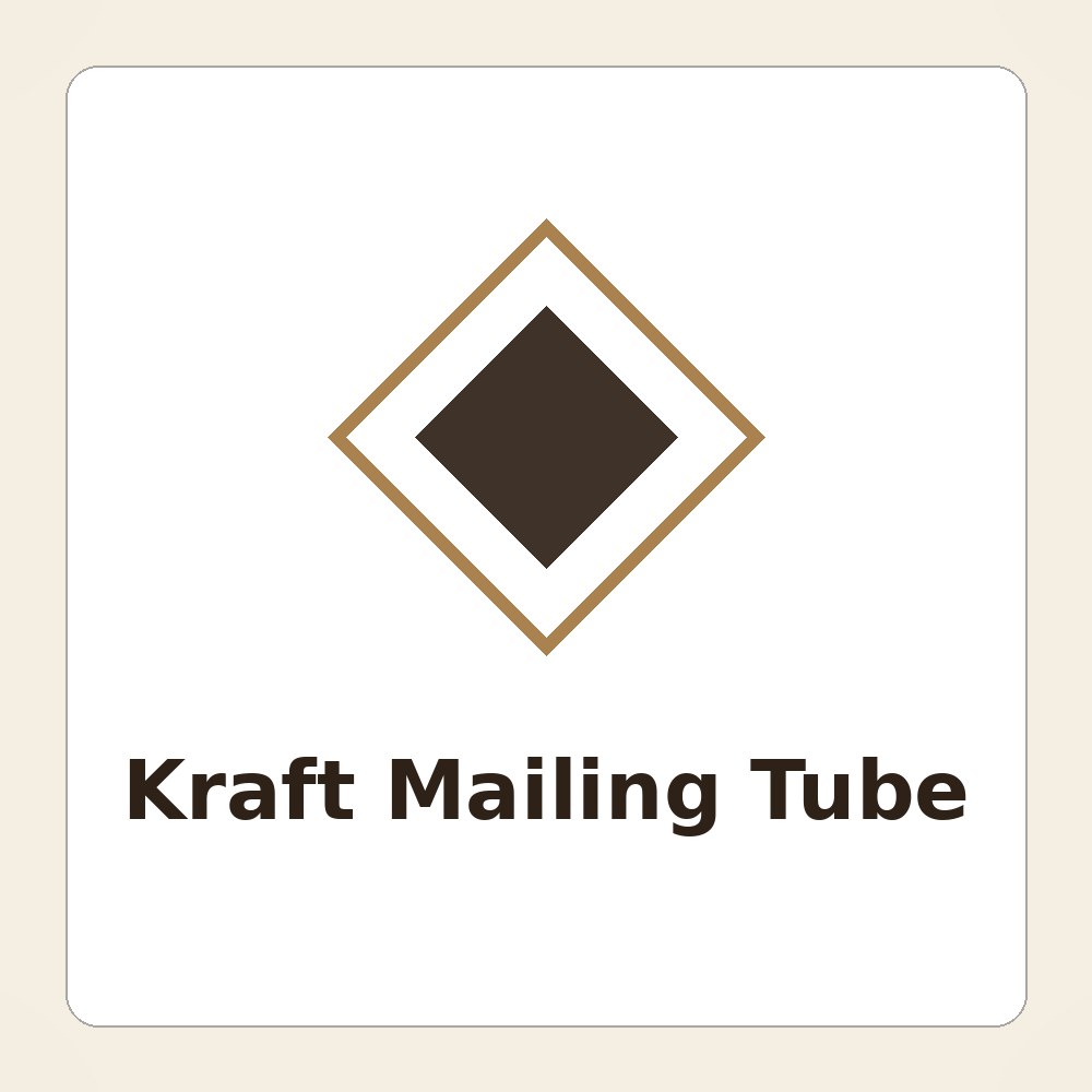 Printed natural kraft mailing tube with a brand logo and plastic end caps holding a rolled poster