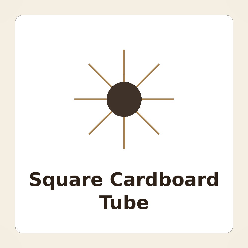 Square cross-section cardboard tube with a full-color printed brand logo for premium gift packaging