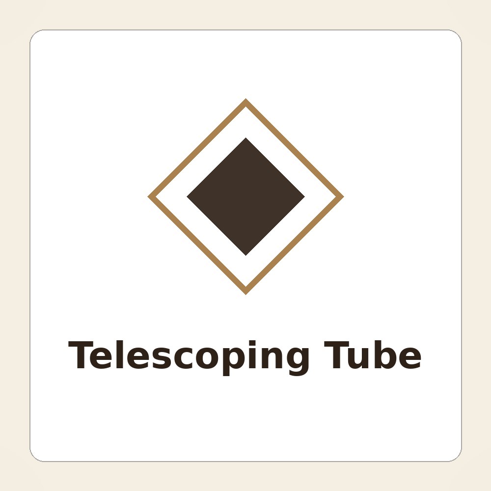 Adjustable telescoping shipping tube with a printed brand logo extending to hold varied lengths